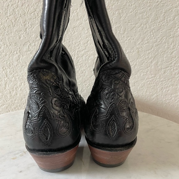 Boulet Tooled Leather Cowgirl Boots Size 9.5 - Picture 6 of 12